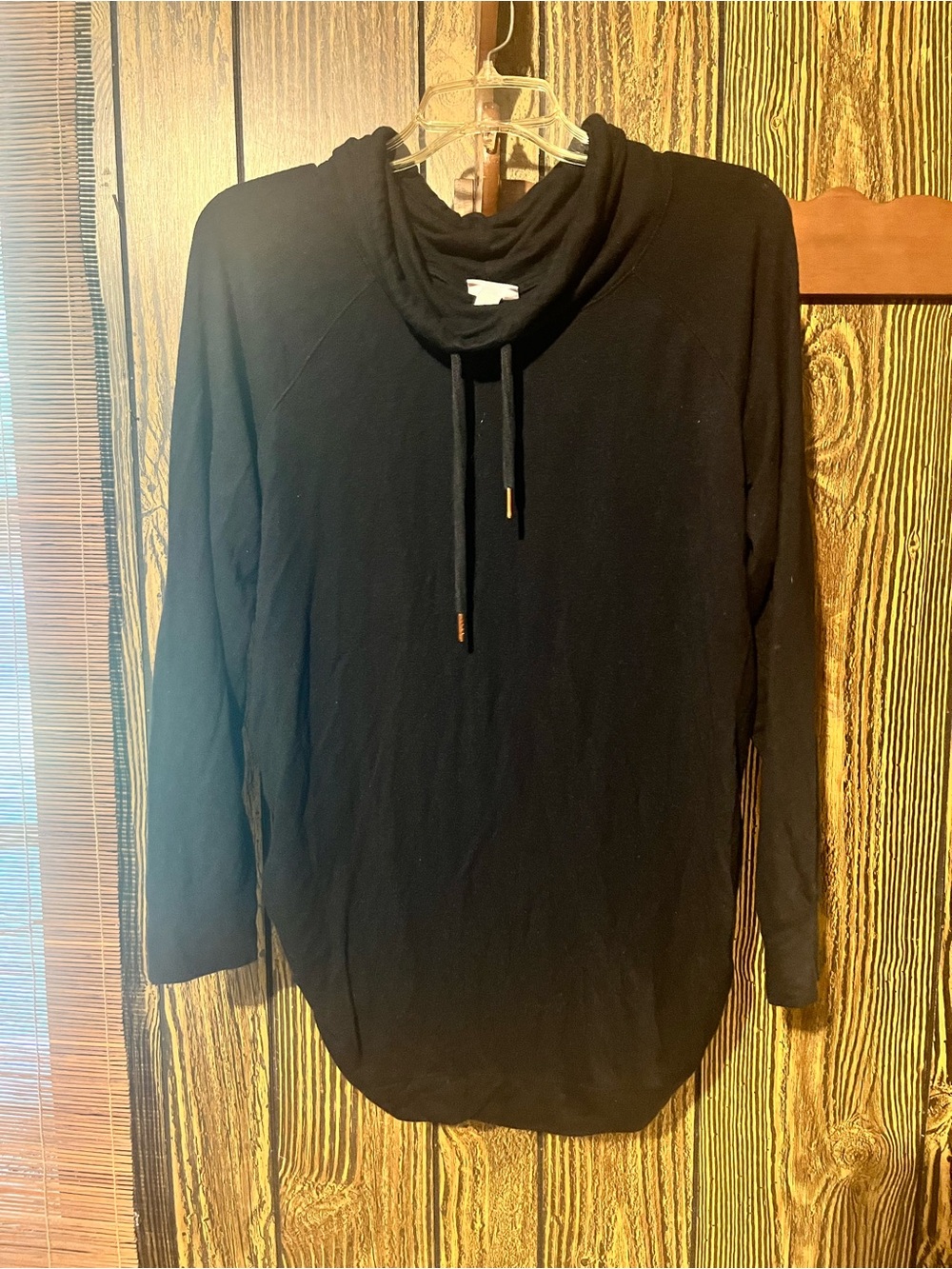 Black Cowl Neck Drawstring Pullover Maternity